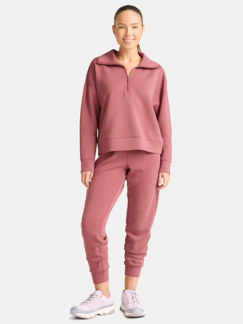 Avia Women's and Women's Plus Scuba Knit Quarter Zip Pullover, Sizes XS-4X | Walmart (US)