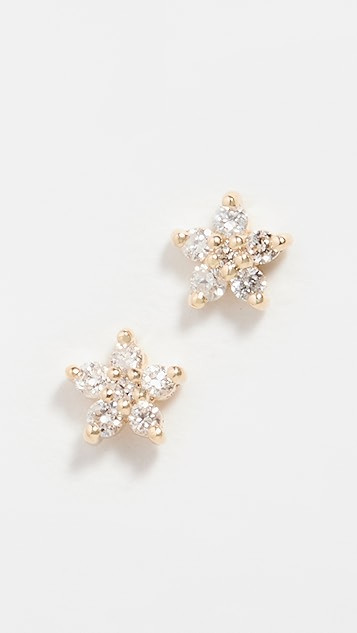 Paris Super Tiny Diamond Flower Posts | Shopbop