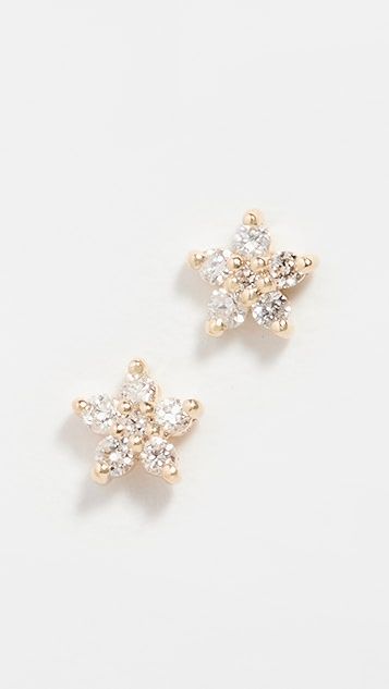 Paris Super Tiny Diamond Flower Posts | Shopbop