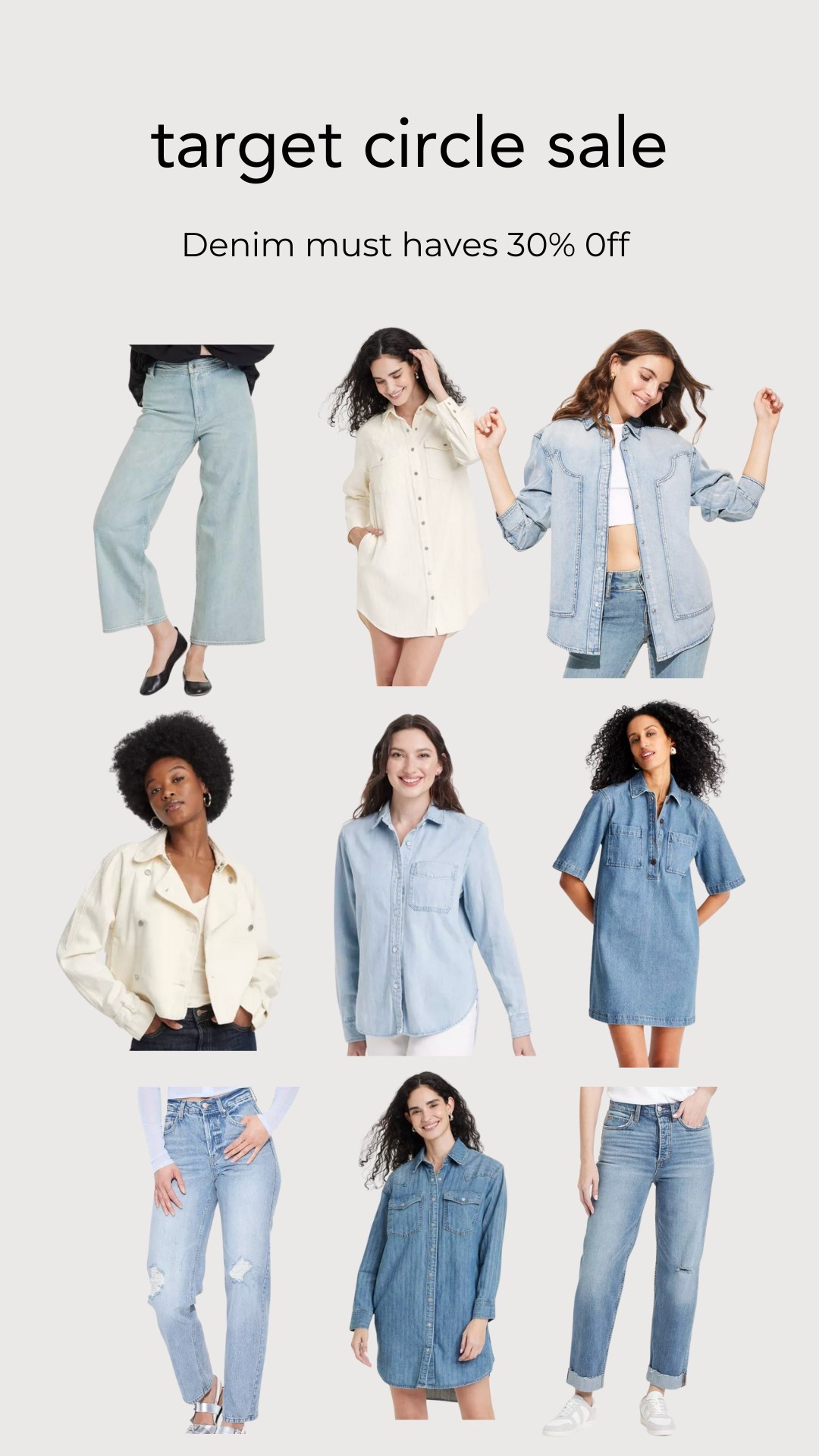 All denim is 30% off today for the target Circle sale. Grab these great styles while you can.  Denim tops and jeans under $30.  Plus some super cute denim and jean dresses all great country concert finds or even for your next trip to Nashville.

#Jeans #SpringOutfits #TargetStyle #DenimDress #CountryConcertOutfit #NashvilleOutfit


#LTKSaleAlert #LTKFindsUnder50 #LTKFestival