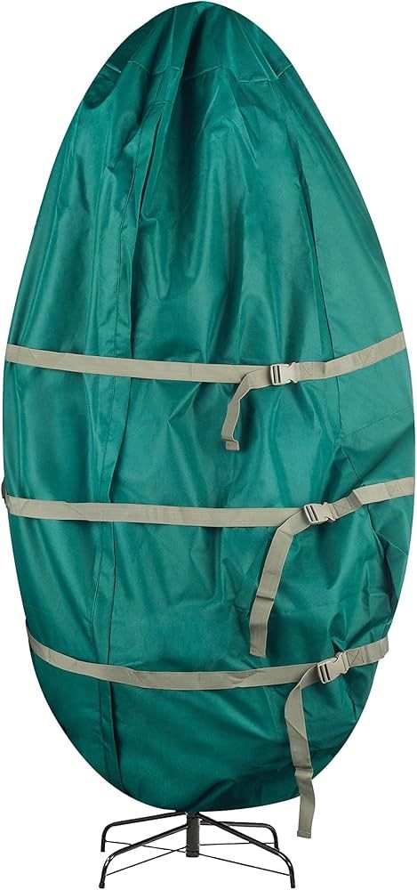 (Green) Christmas Storage Bag-Premium Canvas Cover for Artificial Trees Up to 9 Feet, With Zipper... | Amazon (US)