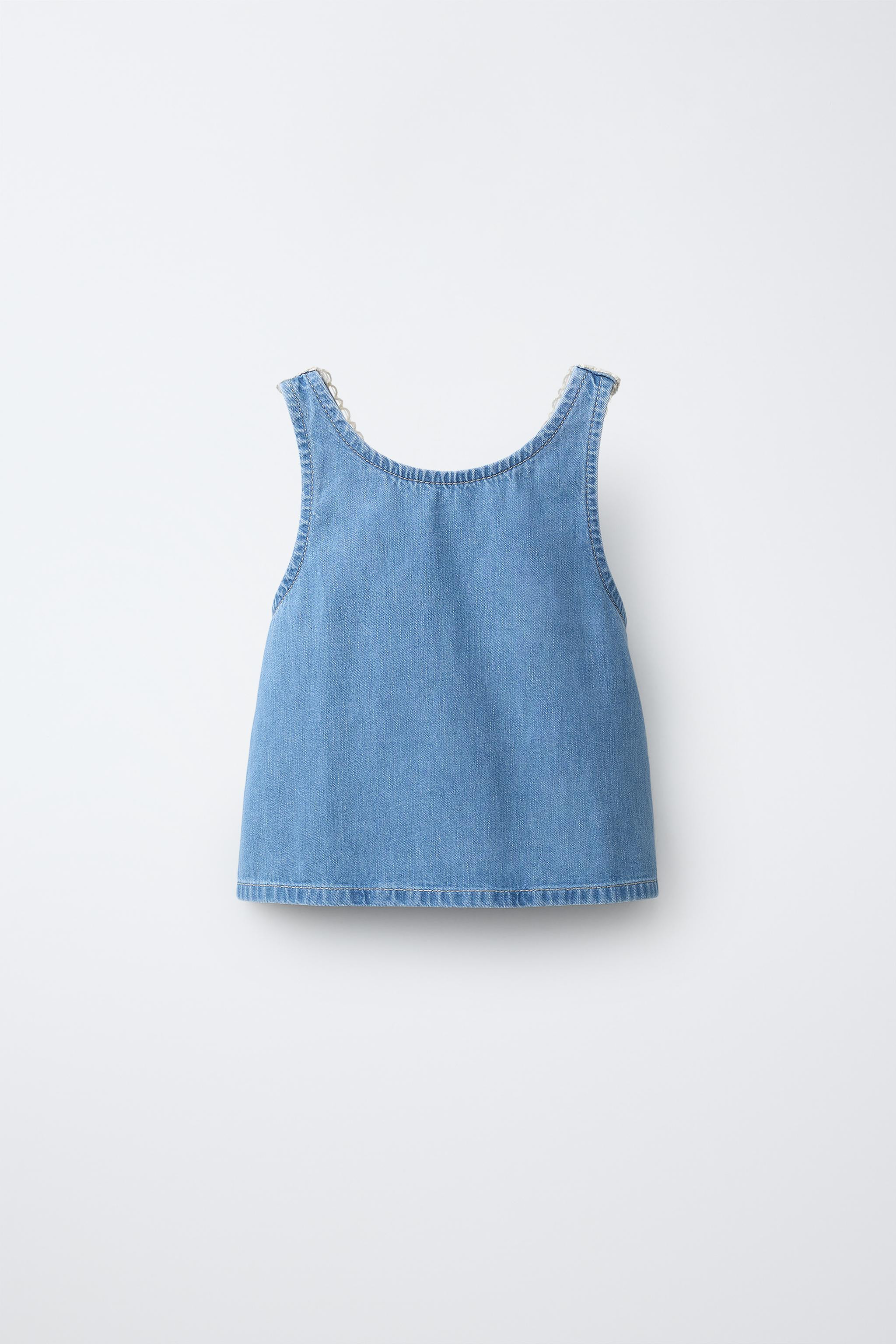 DENIM CROCHET KNIT TOP | Zara UK