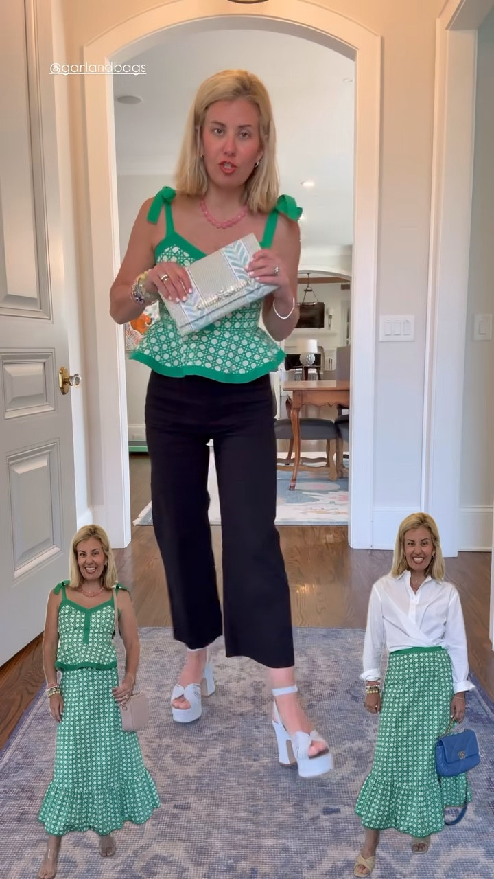 You know we mix and match around here! The Garland Bags apparel line is the show stopper, but all the other pieces sure make the pieces pop!! 
Heels - 8 
Colettes - 26P
Blouse - xs
*Use code Catherine20 at Allie + Bess 

#LTKdayinmylife #LTKmomlife #LTKOver40