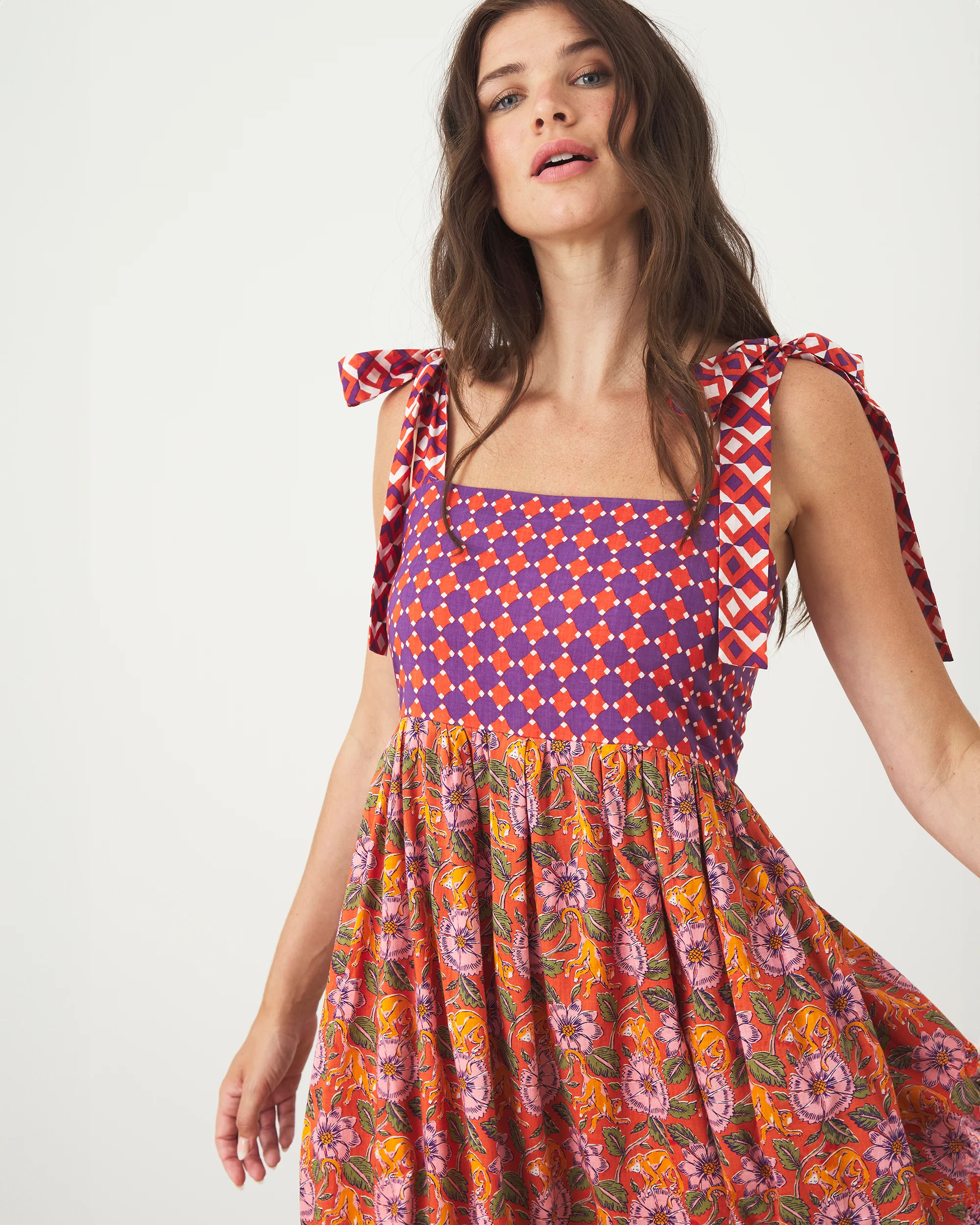 Leaps &amp; Bounds - Way Around Dress - Clay Pot | Printfresh