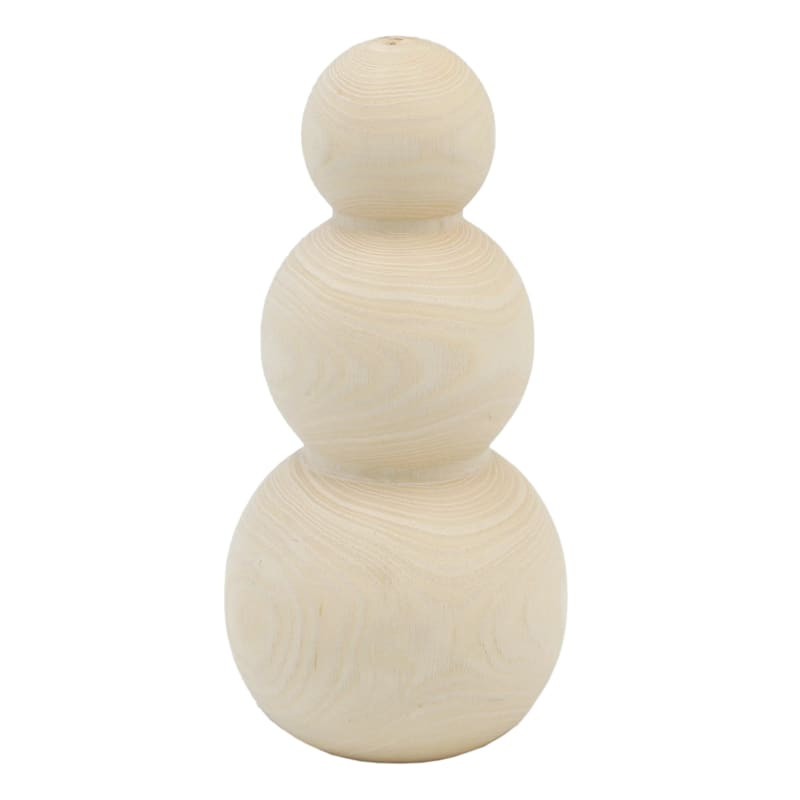 Crosby St Natural Wood Modern Snowman, 8" | At Home