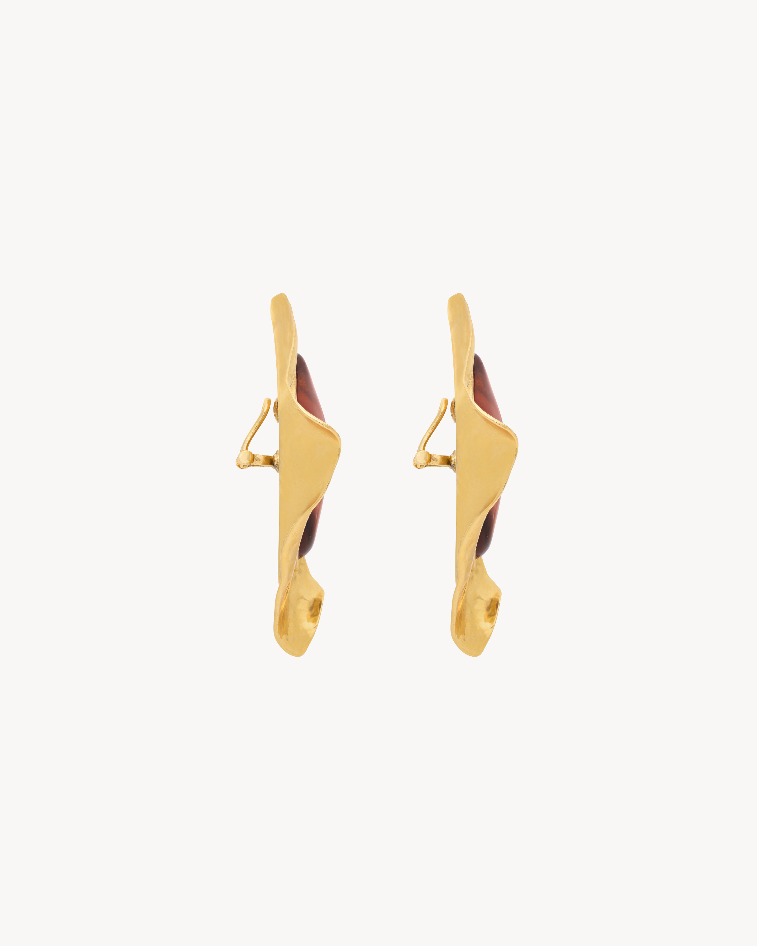 cabochon earrings in resin and metal | Saint Laurent Inc. (Global)