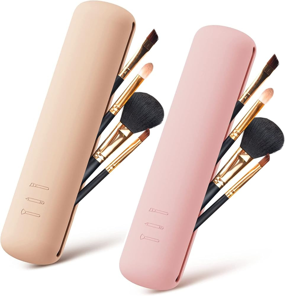 Travel Makeup Brush Holder, Silicone Makeup Brush Organizer, Trendy and Portable Makeup Brushes & To | Amazon (US)