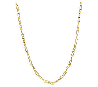 18K Gold Plated 3.5mm Paperclip Chain Necklace | QVC