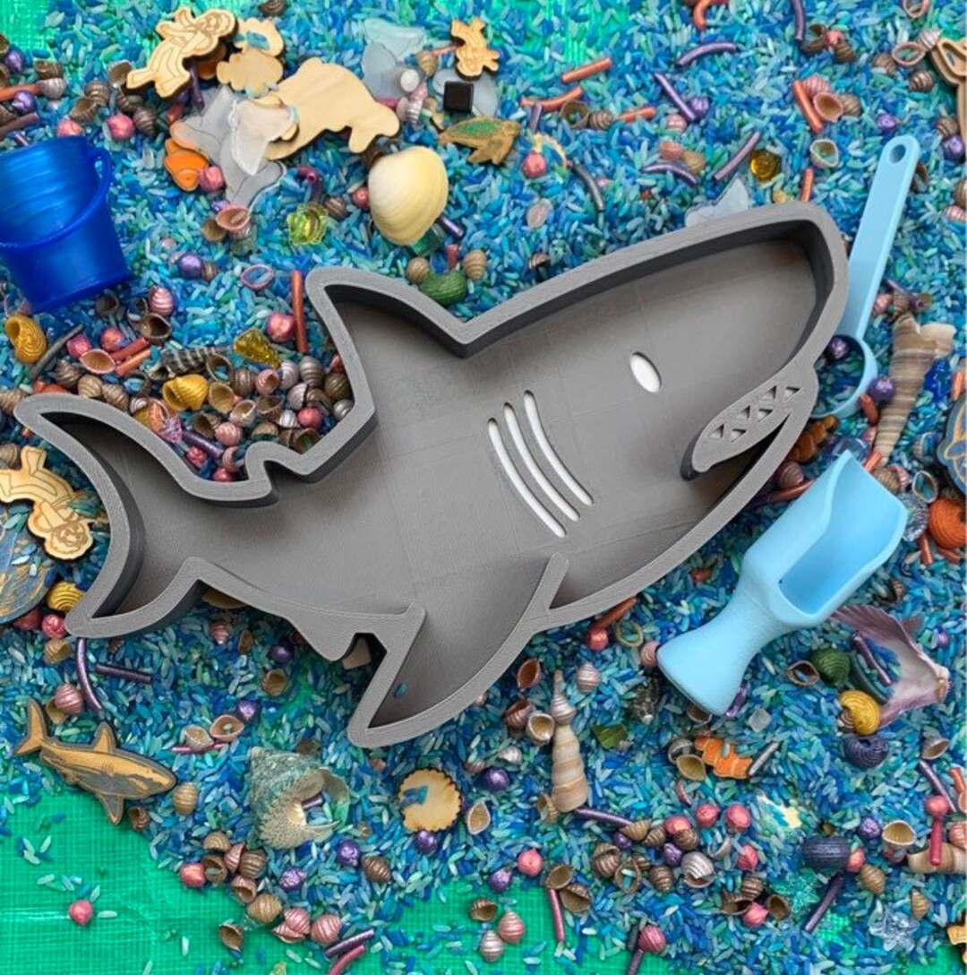 Shark Sensory Tray, Under the Sea Eco Tray, Shark Week Sensory Toy, Gifts Under 20, Gifts for Kid... | Etsy (US)