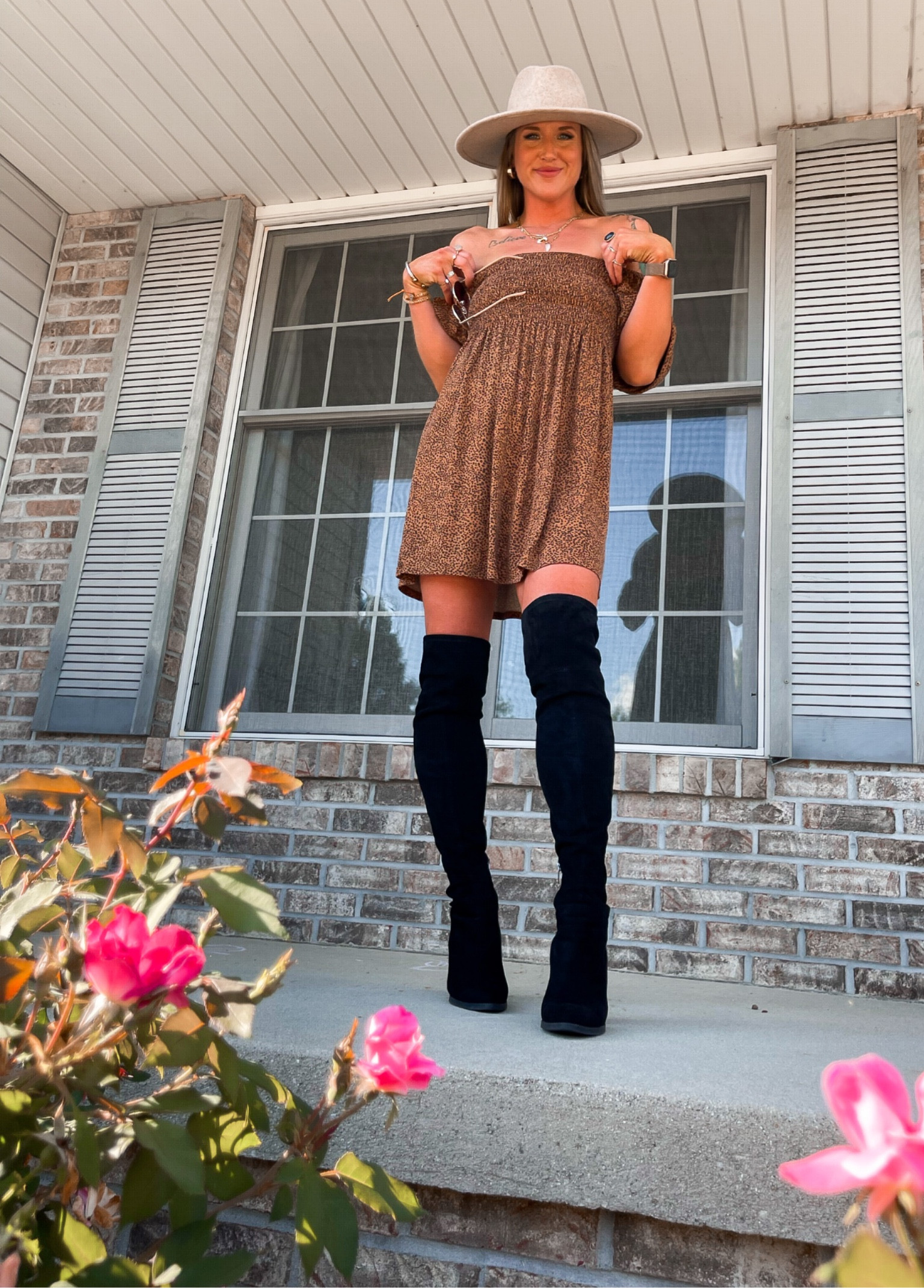 Warm weather FALL OOTD 🖤

Off the shoulder mini dress finds | thigh high boots 
#fallvibes #ootd #warmweather #thighhighboots #outfitlook 

#LTKstyletip #LTKunder50 #LTKSeasonal