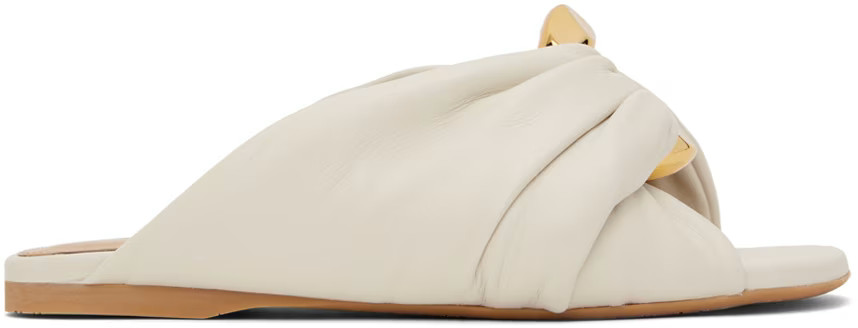 JW Anderson - White Chain Twist Leather Sandals | SSENSE
