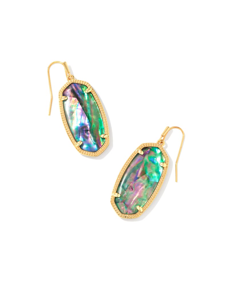 Elle Gold Drop Earrings in Lilac Abalone | Kendra Scott