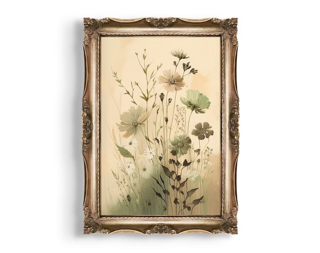 Meadow Flowers Cottagecore Prints, Botanical Decor, Floral Wall Art, Vintage Boho Room Aesthetic,... | Etsy (US)