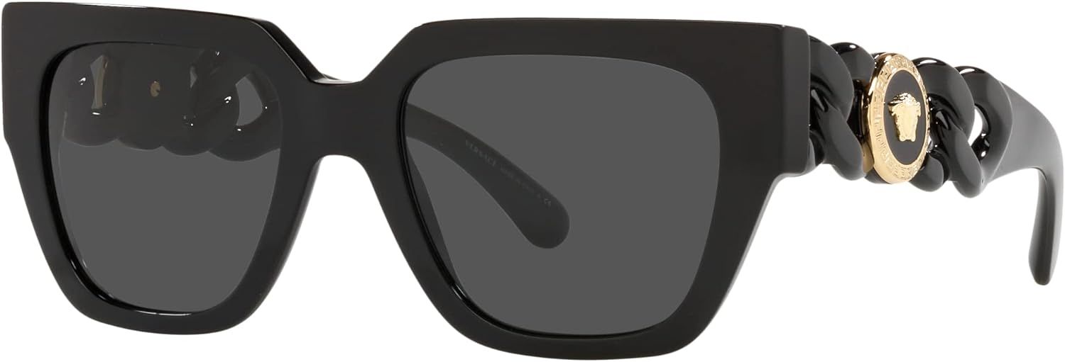 Versace Woman Sunglasses Black Frame, Dark Grey Lenses, 53MM | Amazon (US)