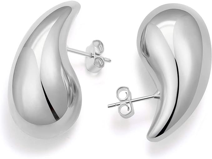 Chunky Gold Hoop Earrings For Women, Earring Dupes for Women Jewelry For Teen Girls Big Lightweig... | Amazon (US)