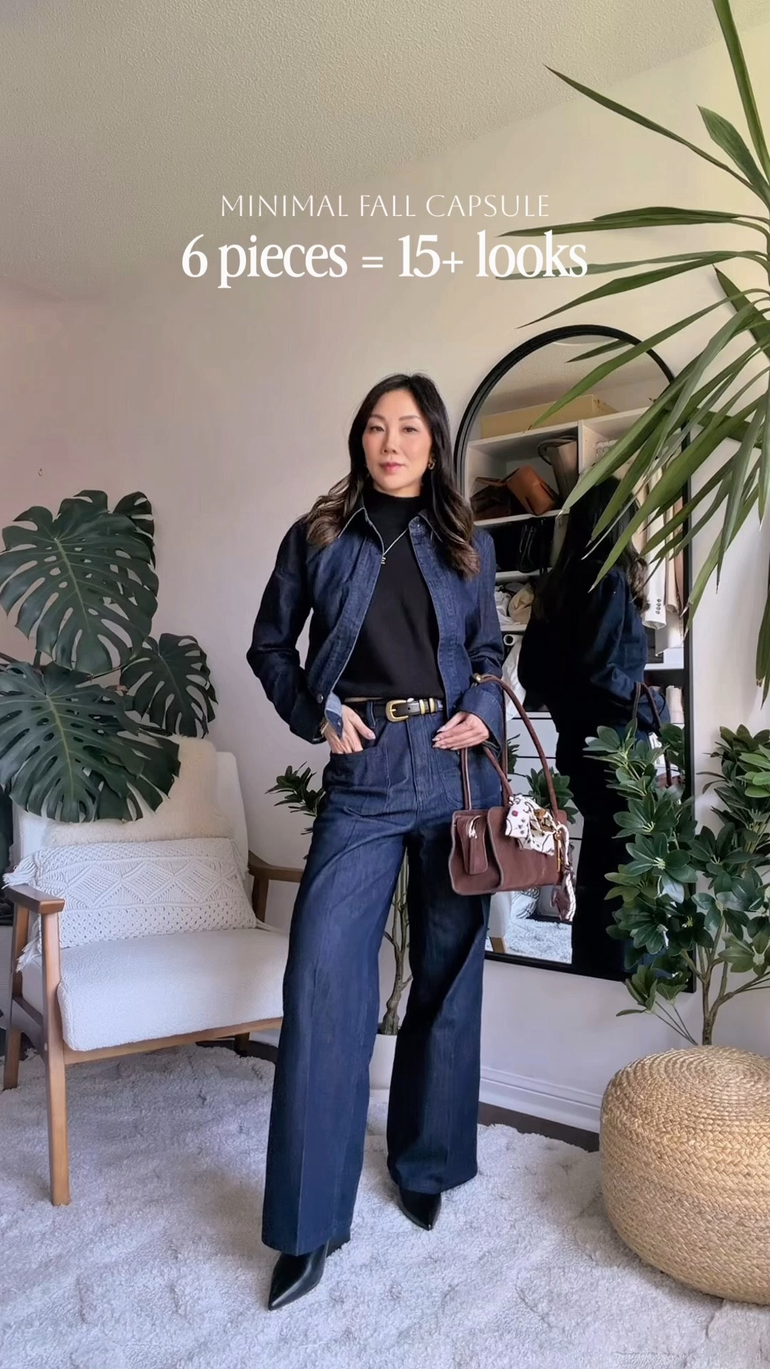 3 sets, 2 tops, 1 dress: A realistic fall capsule  wardrobe that actually works for 9 to 5 and everything after. ✨

If you're tired of a closet full of clothes with nothing to wear, follow along @yesmissy. I post everyday outfits, workwear, and capsule wardrobe breakdowns like this one.

The dark denim shirt and jeans set is doing the heavy lifting, wear it together or split it into two completely different outfits. The polka dot top and skirt set brings the only print in the whole lineup, and it still keeps things classic. Then the white sweater set, dress it up or keep it easy, it works either way.

For the two tops, the striped rugby shirt is the relaxed, everyday piece, and the black knit top layers under or over anything in the capsule. And when I don't want to think about an outfit at all, the knit midi dress with the white contrast detailing does it alone.

6 pieces, endless outfits, zero decision fatigue. @Commense

#LTKfall #LTKjeans #LTKswimwear