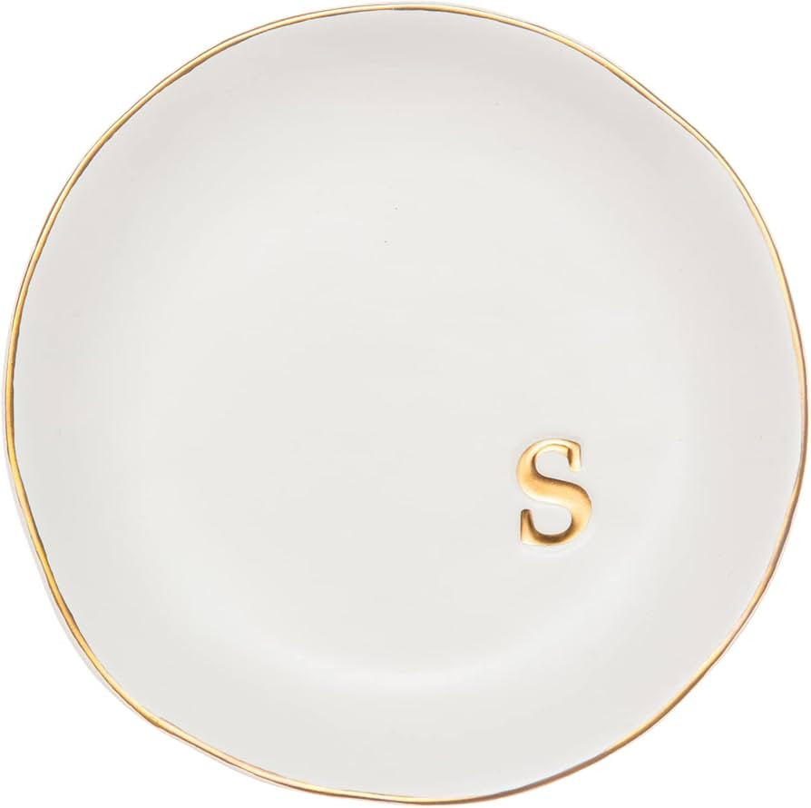 COLLECTIVE HOME - Ceramic Jewelry Tray, Decorative Trinket Dish for Rings Earrings Necklaces Brac... | Amazon (US)