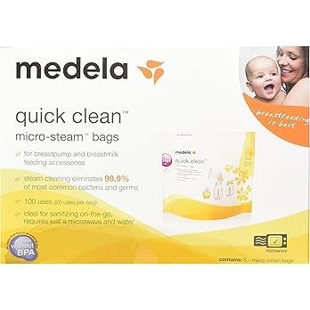 Medela Quick Clean Micro-Steam Bags, 2 Packs of 5 bags | Amazon (US)