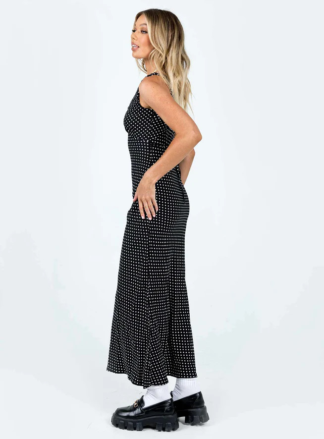 Nellie Maxi Dress Black Polka Dot | Princess Polly US