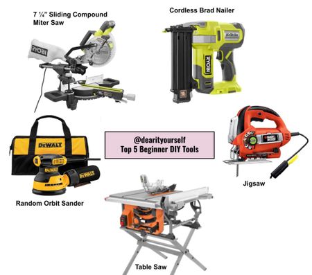 Here are the tools that I started with that I think are perfect for the beginner DIYer. I did lots of research before choosing these and I’ve been happy with them all!