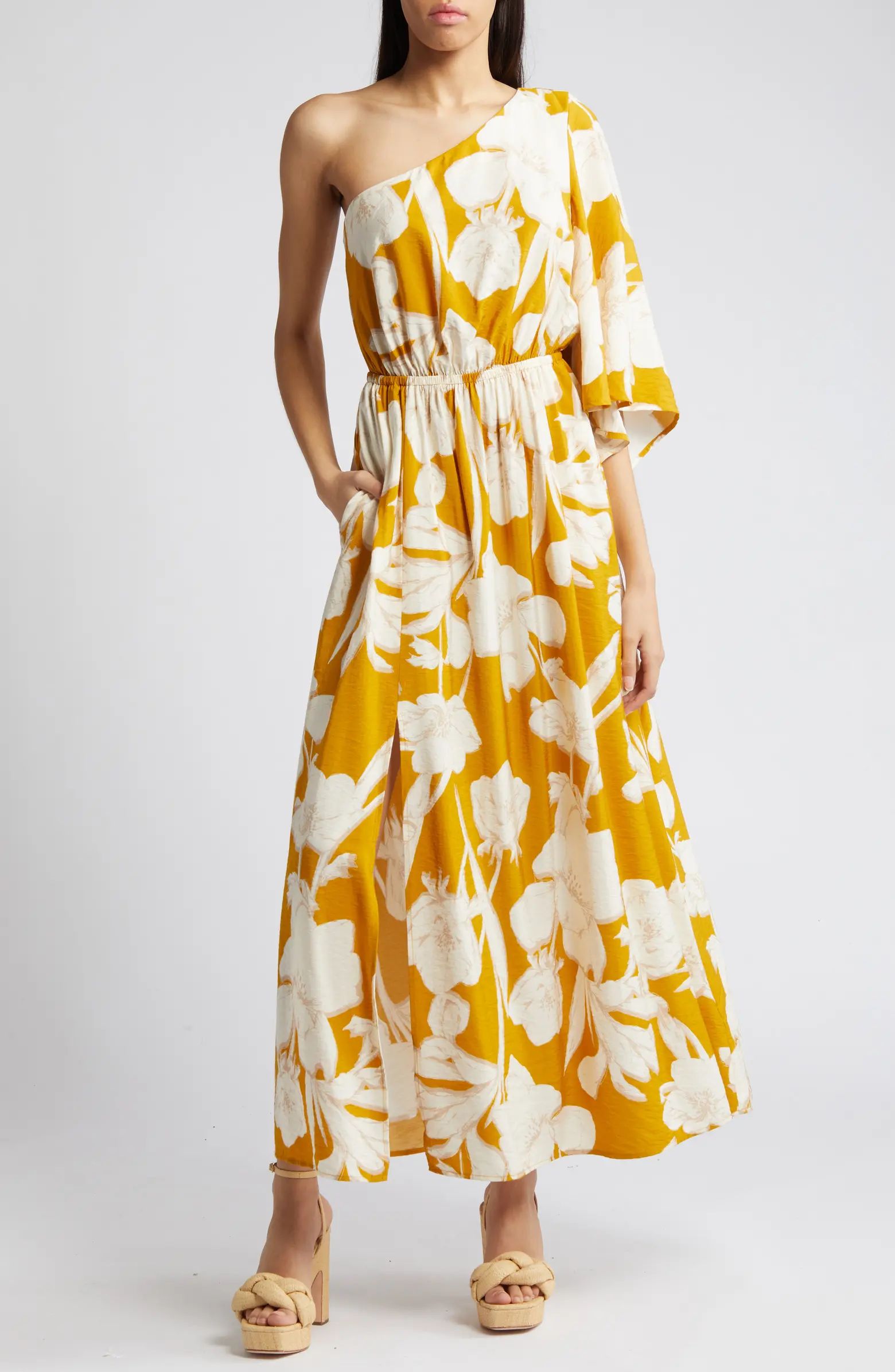 Floral One-Shoulder Maxi Dress | Nordstrom