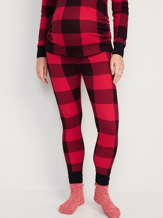 Maternity Matching Print Thermal-Knit Pajama Leggings | Old Navy (US)