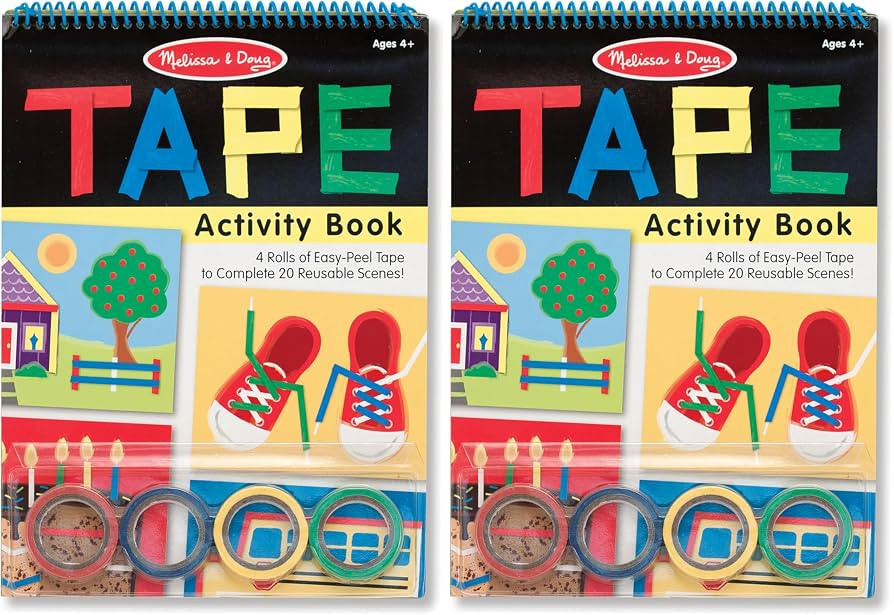 Melissa & Doug Tape Activity Book for Kids with 4 Easy-Tear Tape Rolls (Blue, Green, Red, Yellow)... | Amazon (US)