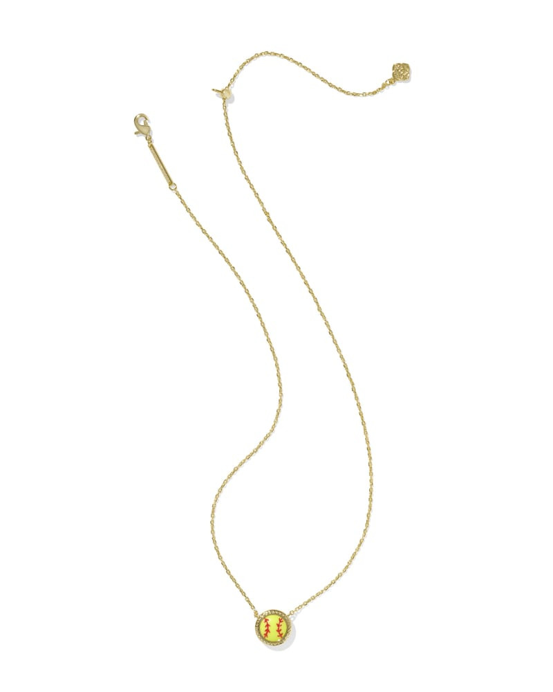Softball Gold Short Pendant Necklace | Kendra Scott