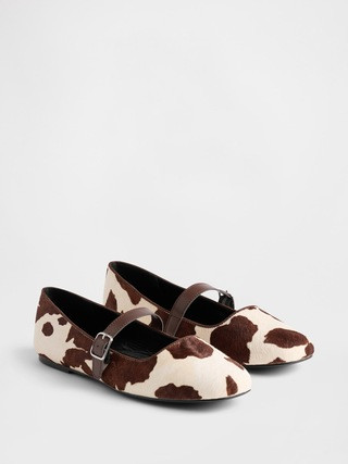 Cow Print Calf Hair Ballet Flats | Gap | Gap (US)