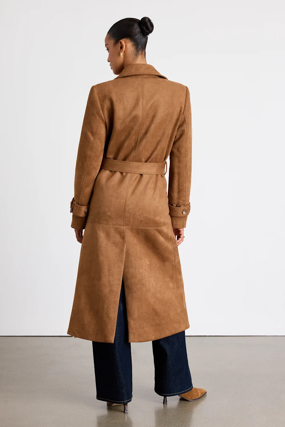 Talissa Light Brown Suede Double-Breasted Trench Coat | Lulus