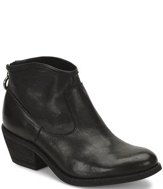 Aisley Unlined Leather Block Heel Western Booties | Dillards