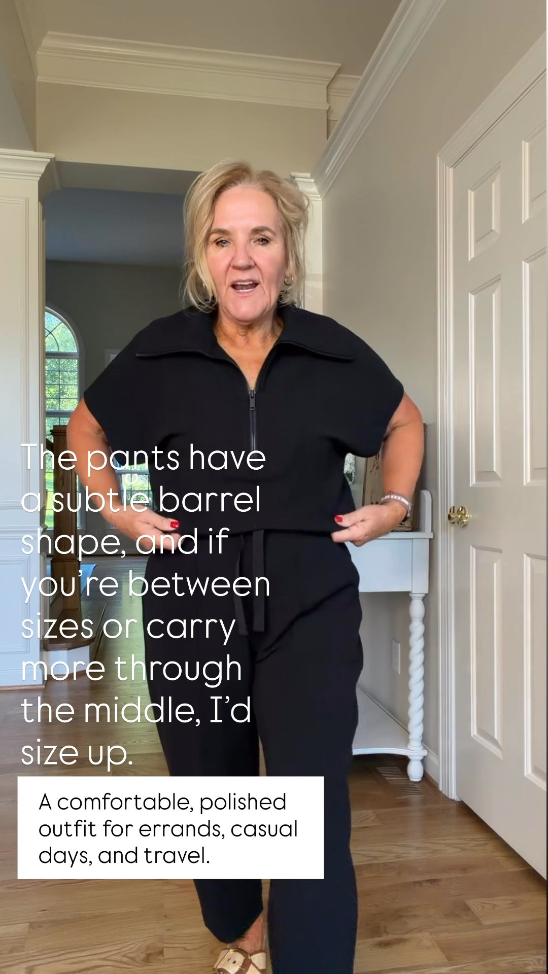 This Spanx short-sleeve quarter zip is such an easy way to look put together without sacrificing comfort. I paired it with the French Rib Barrel Pants in a medium petite, the pants have a subtle barrel shape, and if you’re between sizes or carry more through the middle, I’d size up.

💡 LTK MADE EASY
❤️ Heart = Support my posts!
🔖 Save = Get sale & restock alerts
📋 Lists = Keep favorites organized
📲 Share = Send lists and products to a friend. Hello, Christmas List!
💬 Comment = Ask me anything about what I’m wearing.:-)

#LTKootd #LTKOver40 #LTKSeasonal