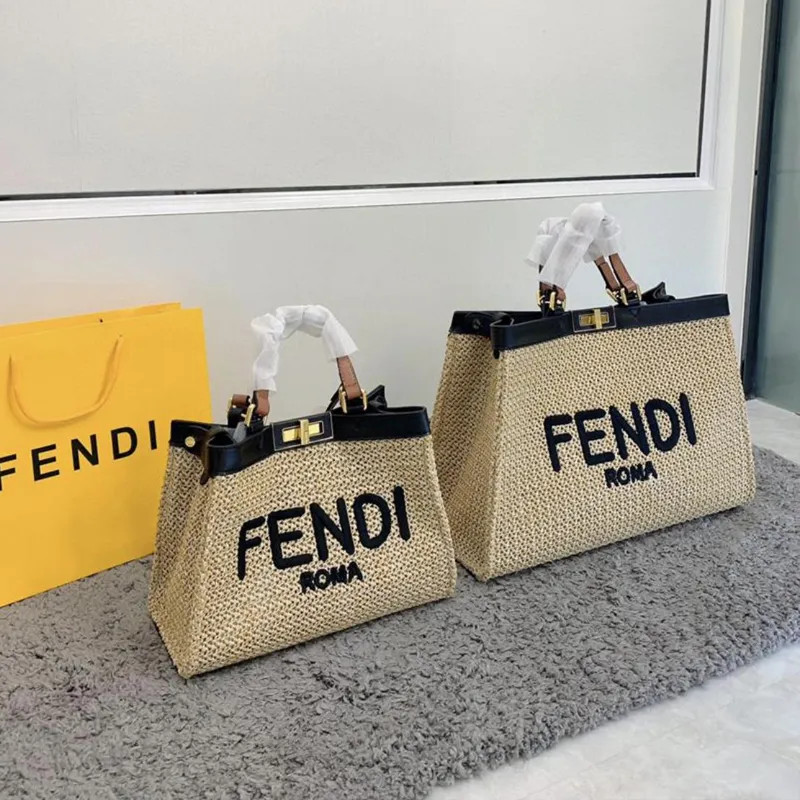 Fendi Dupe Womens Totes Bags Fashion Pouches Shopper Shoulder Bag Wave Fibers Woody Tote Handbags... | DHGate