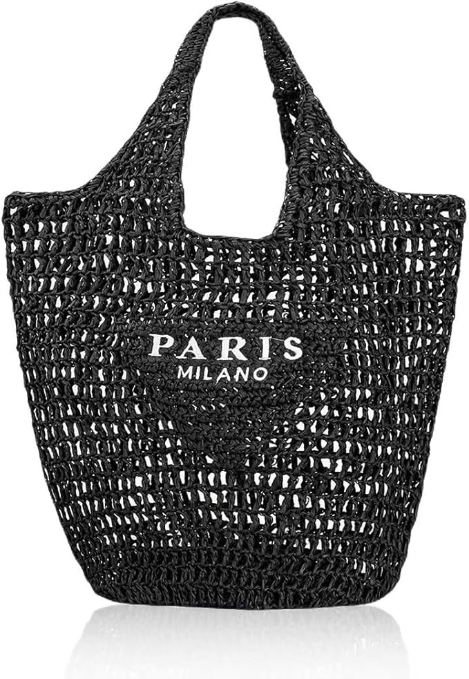 Straw Tote Bag for women,Mesh Hollow Woven Tote Bag,Handbag Beach Bag,Paris Hobo Bag,Large Should... | Amazon (US)