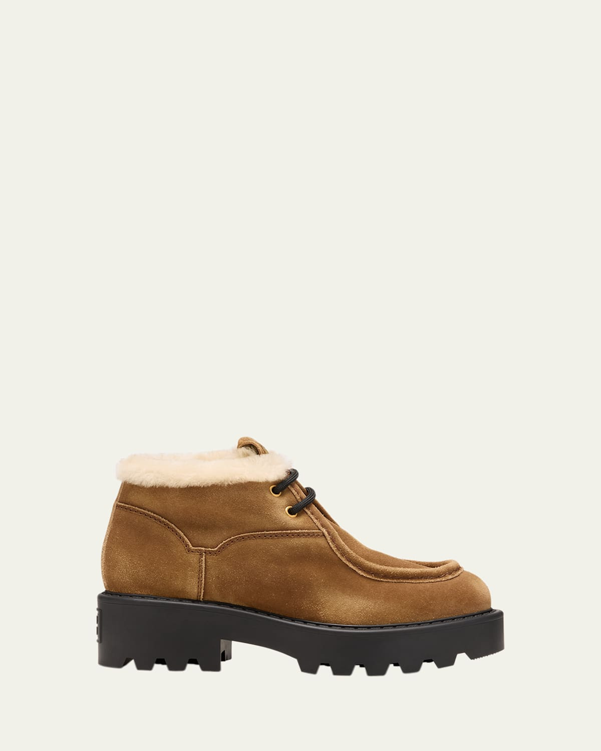 Suede Shearling Lace-Up Chukka Booties | Bergdorf Goodman