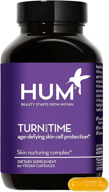 HUM Turn Back Time - Supplement for Youthful Skin with Tumeric, Green Tea Polyphenols & Lutein - ... | Amazon (US)