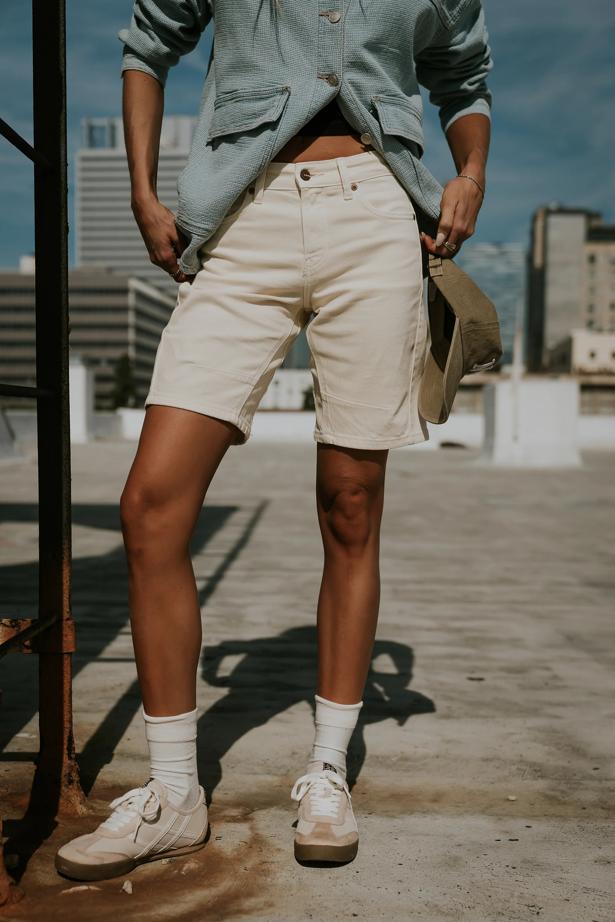 Layla Denim Shorts in Cream | Böhme US