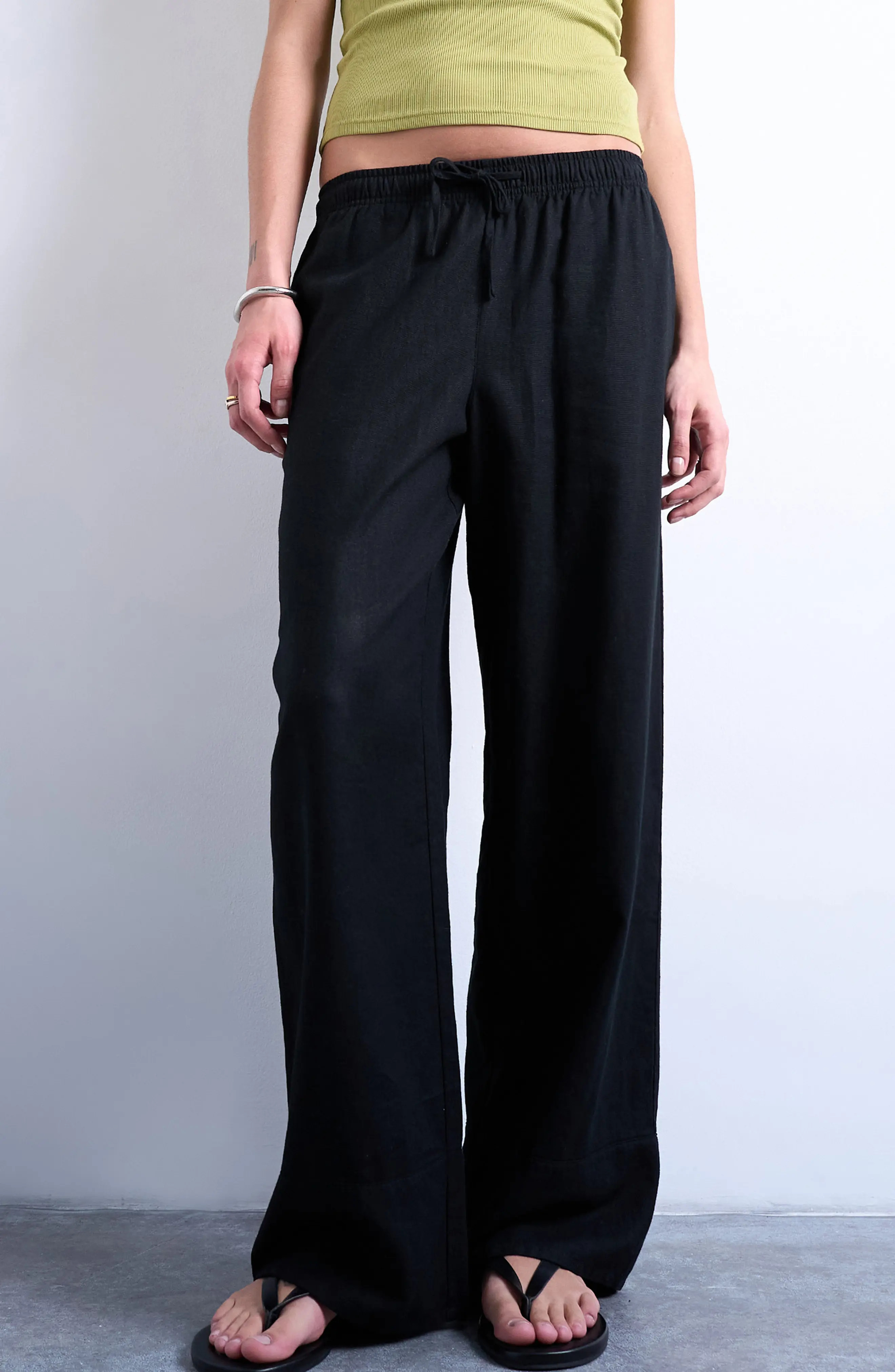 Linen Blend Straight Leg Pants (Women) | Nordstrom | Nordstrom