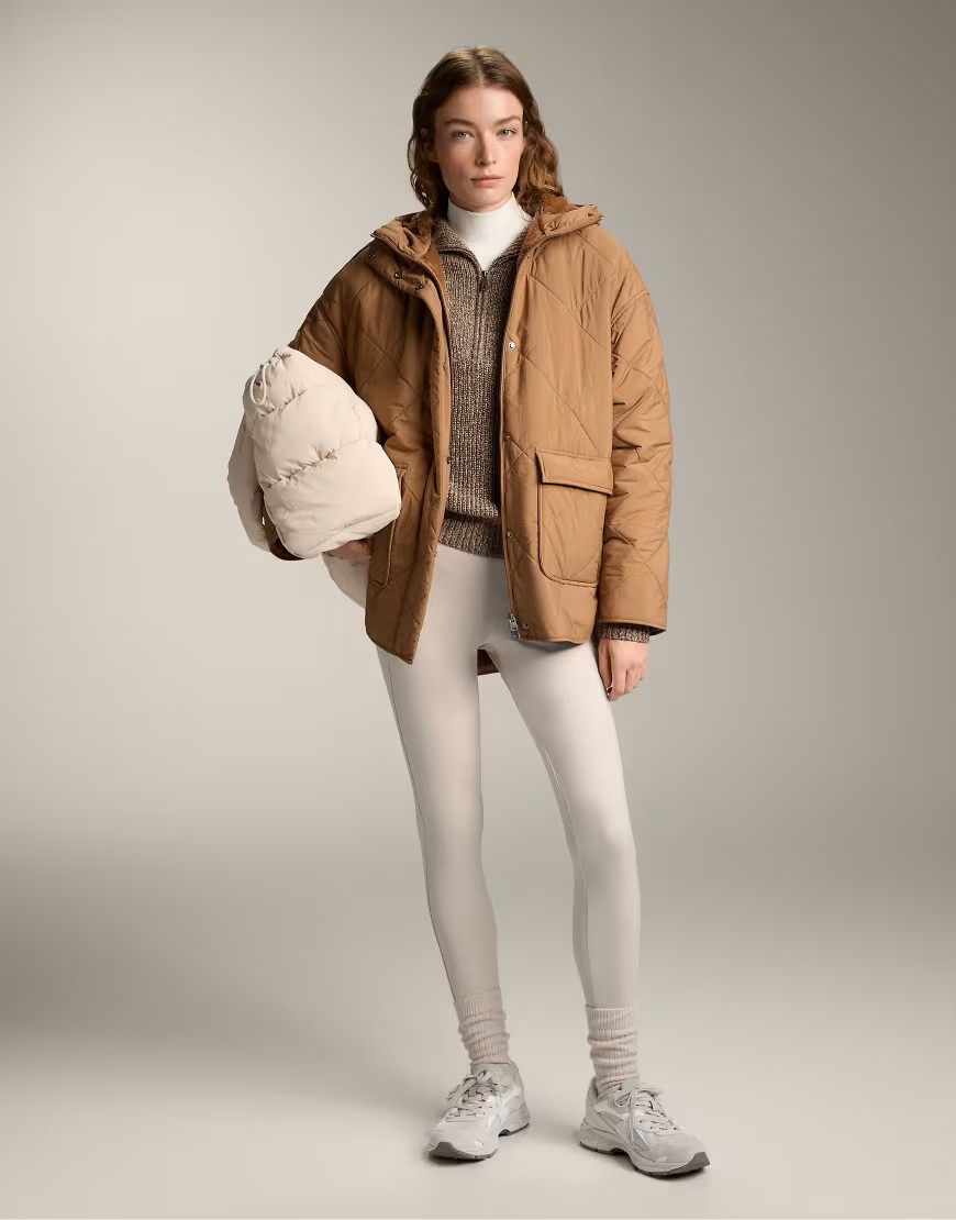 OYSHO – Knöchellange, warme Leggings in Hellrosa mit Taschen und hohem Bund, 70 cm Schrittlänge | ASOS (Global)