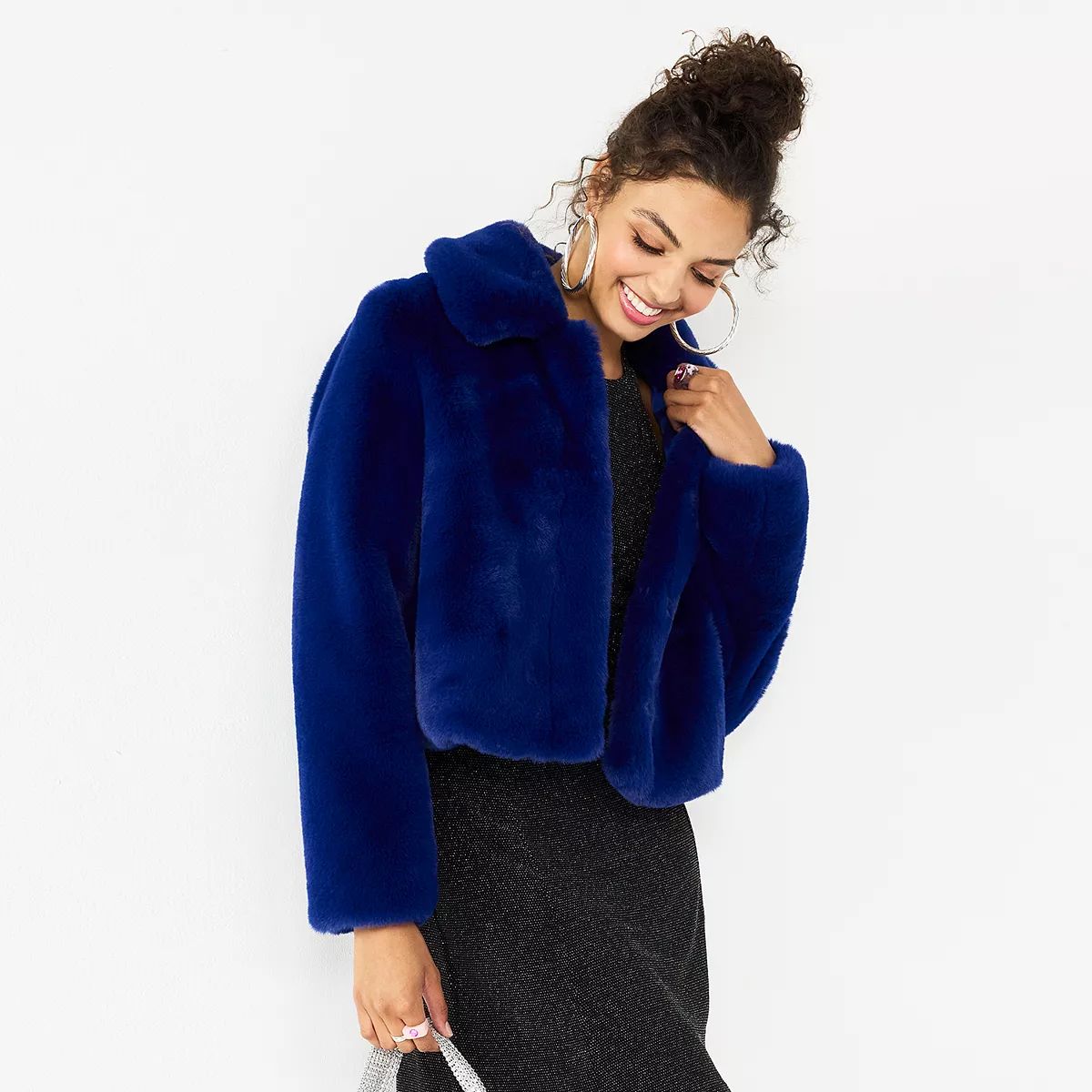 Juniors' SO® Faux Fur Collar Cropped Jacket | Kohl's