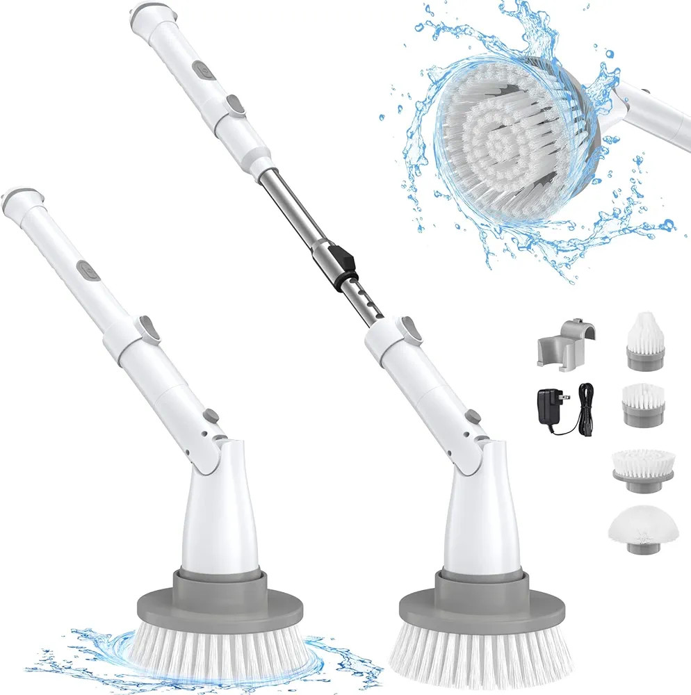 Electric Spin Scrubber, Sweepulire Cordless Cleaning Brush with 2 Speeds , Adjustable Extension A... | Amazon (US)