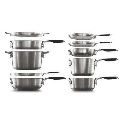 Select by Calphalon 10pc Stainless Steel Space Saving Set | Target