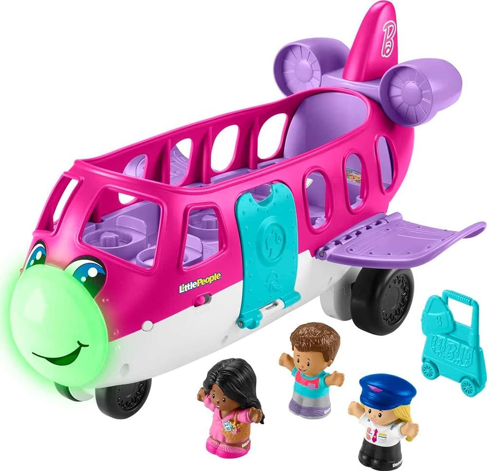 Amazon.com: Fisher-Price Little People Barbie Toddler Toy Little Dream Plane with Lights Music & ... | Amazon (US)