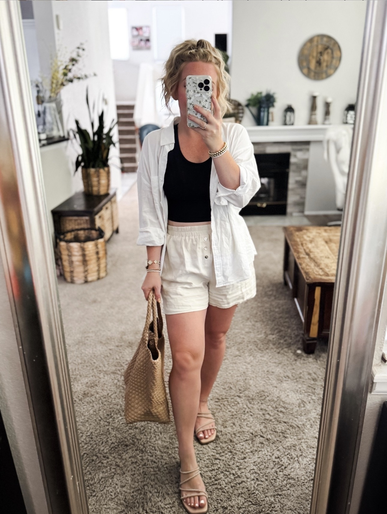 Light beige linen pants with a black tank top, cotton button down shirt, tote bag and sandals 





Size 6/8 summer outfit ideas, midsize summer outfit, casual summer style, effortless everyday style, Amazon fashion midsize, petite Amazon fashion, coffee run outfit, SAHM outfits for summer

#LTKootd #LTKSaleAlert #LTKPetite