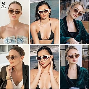 SOJOS Trendy Cute Cat Eye Polarized Sunglasses for Women Fashion Cateye Womens Sunnies SJ2237 | Amazon (US)