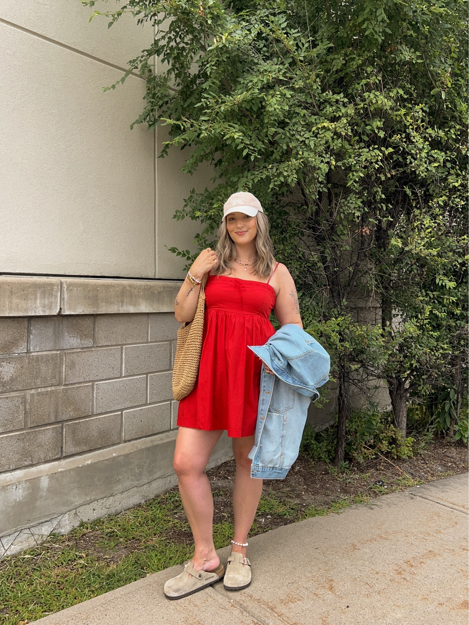 Easy summer to fall transition outfit! Wearing my usual size L in the dress (has built in shorts and pockets!), sized up to XL in the denim jacket for an oversized fit. I’m a 9.5-10 shoe and wear a 40 in the Birkenstock clogs

#LTKmidsize #LTKdresses #LTKsale