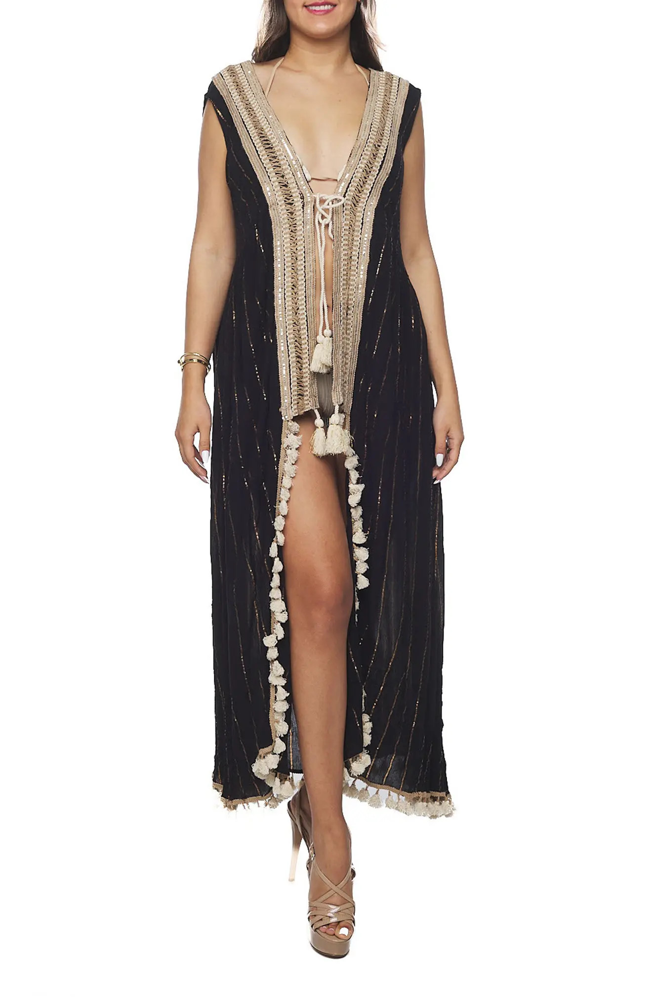 Tassel Trim Sleeveless Cover-Up Duster (Women) | Nordstromrack | Nordstrom Rack