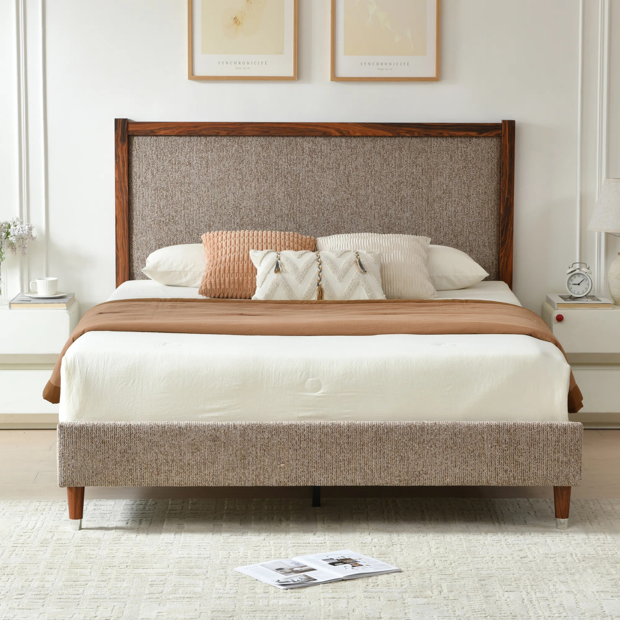 Wooden platform bed with upholstered base | Wayfair North America