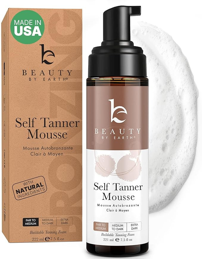 Self Tanner Mousse - USA Made with Natural & Organic Ingredients, Self Tanning Mousse for Fake Ta... | Amazon (US)