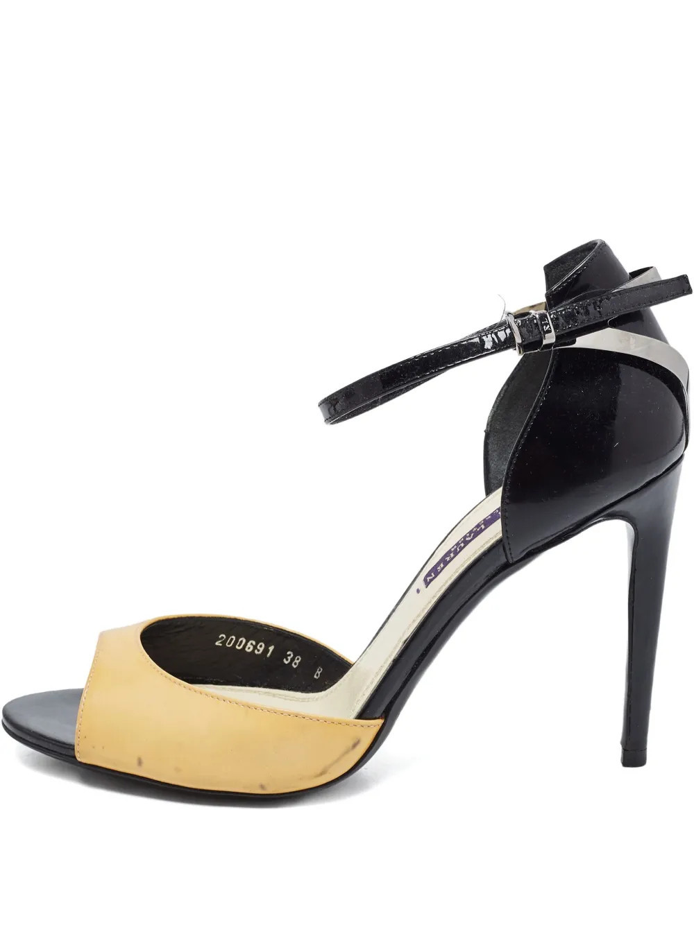 Ralph Lauren Vintage 100mm leather heeled sandals - Yellow | Farfetch Global